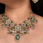 Saabya inspired fusion necklace set (SS024) - Multi colour