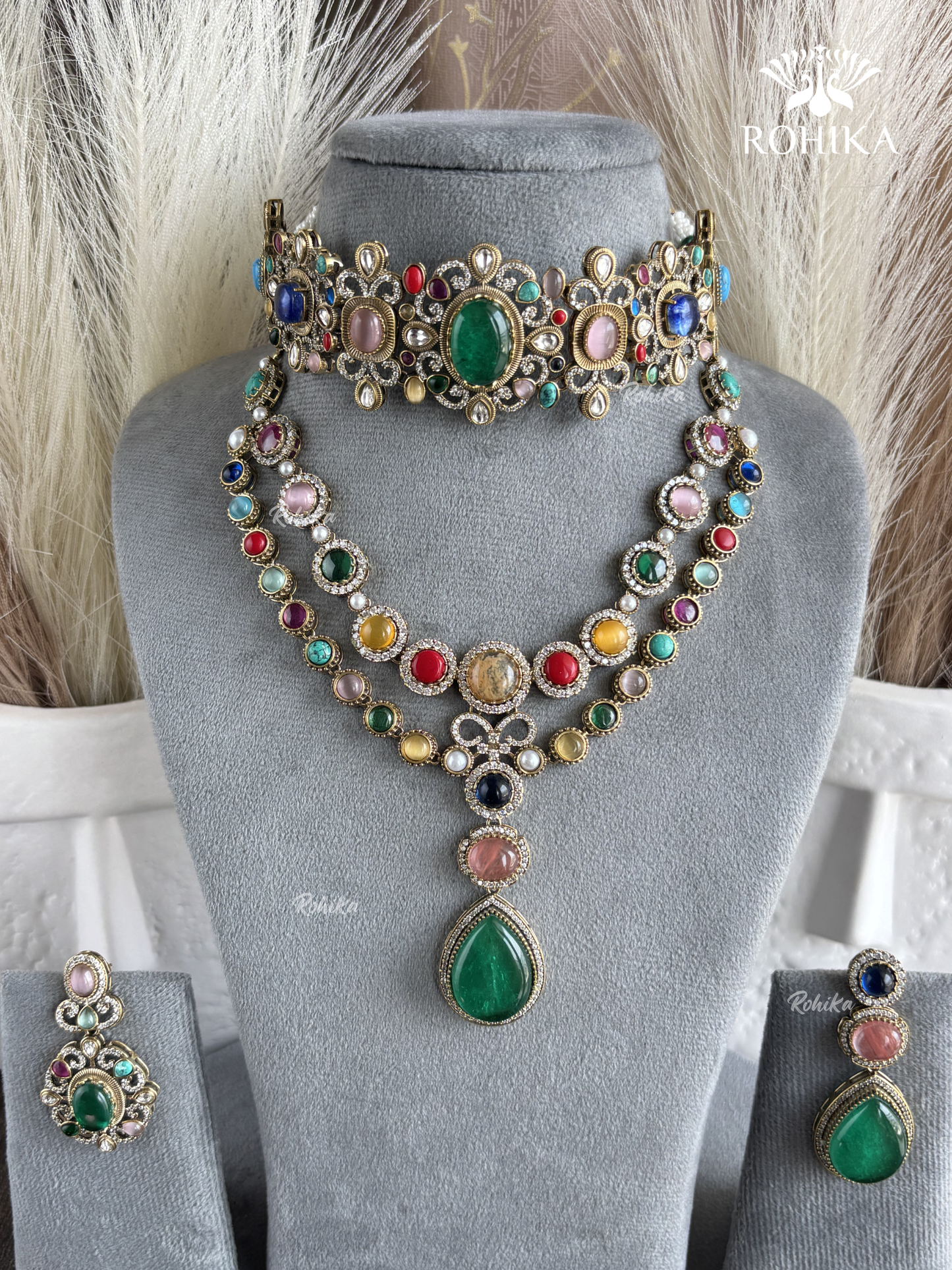 Inaayat Sabya inspired Fusion Combo Set - Multi colour