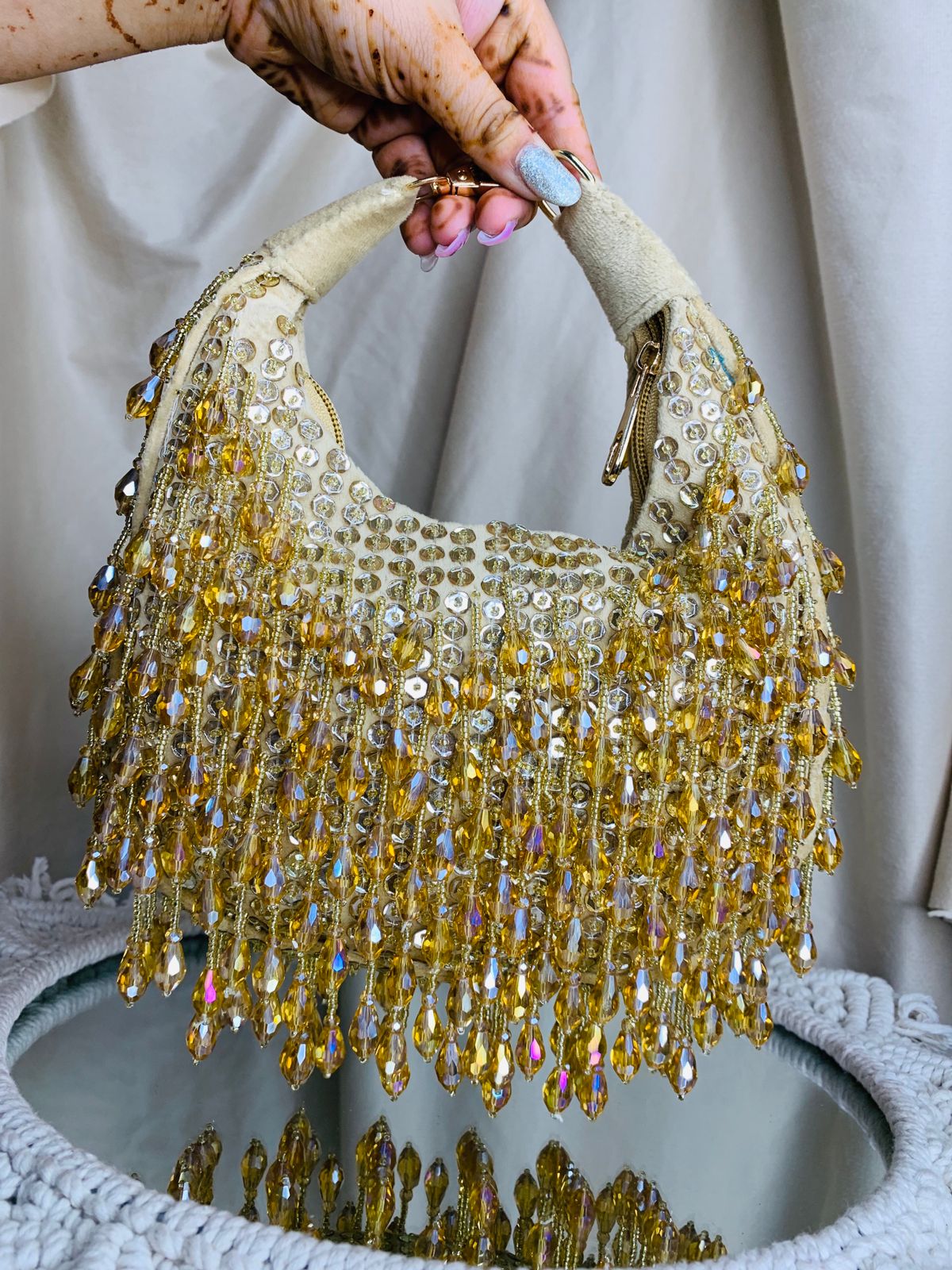 Crystal Drop Moon Bag