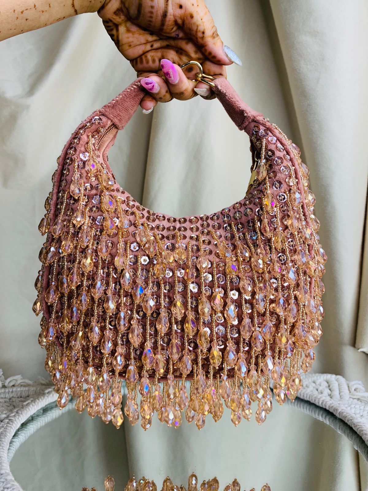 Crystal Drop Moon Bag