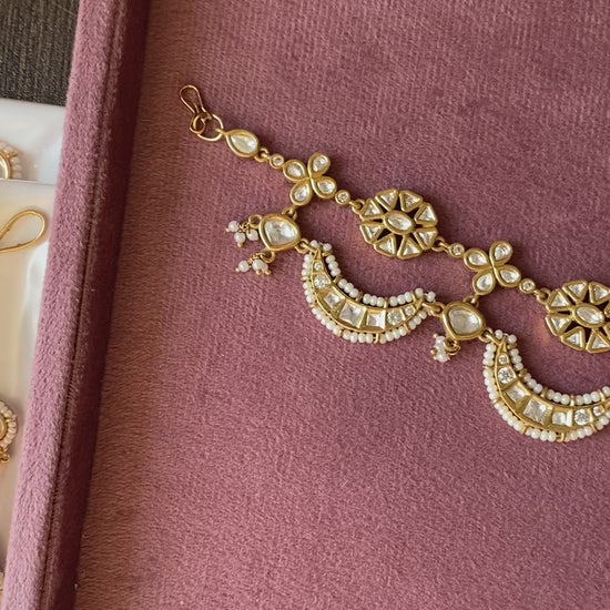 Kesha polki kundan sheeshphool (SP-027) - White