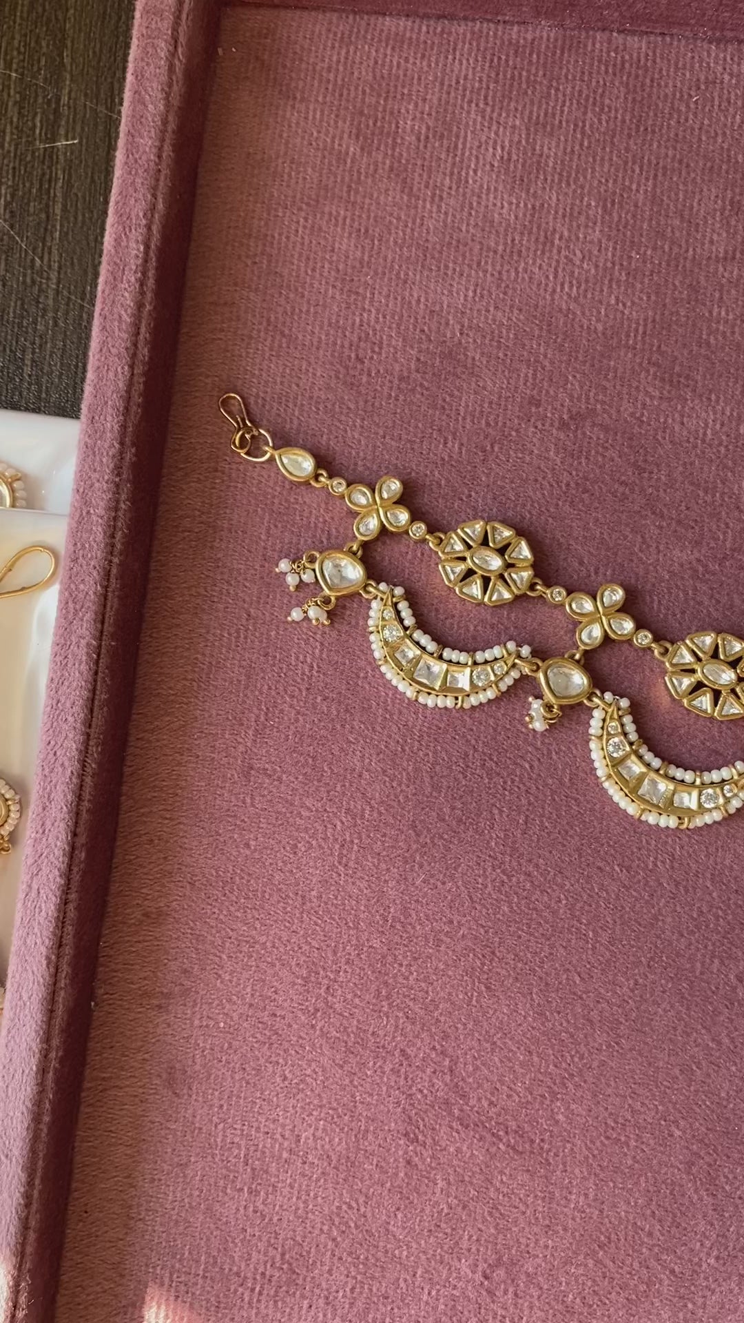 Kesha polki kundan sheeshphool (SP-027) - White