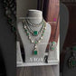 Naomi necklace combo set - Dark Green