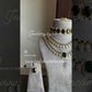 Meer american diamond  necklace set - Green
