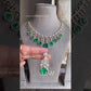 Nish American diamond necklace set - Dark green