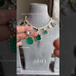 Abha Doublet Kundan Necklace Set - Dark Green
