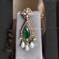 Shikha doublet kundan necklace set - Dark green