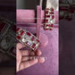 Kanusha doublet moisanite bangles - Red