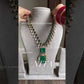 Nita American diamond necklace set - Dark green