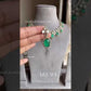 Neema polki kundan necklace set - Dark green