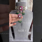 Akira moisanite choker set - Green & pink