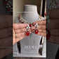 Neema polki kundan necklace set - Red
