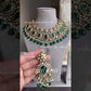 Bhoomi polki kundan necklace set - Green