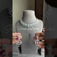 Hinaya American diamond necklace set - Mint green