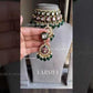 Varsha meenakari polki kundan choker set - Dark Green
