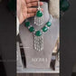 Sierra american diamond necklace set - Dark green