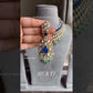Mukti moisanite necklace set - Mint green and Blue