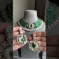 Pankh polki kundan necklace set - Dark Green