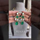 Vyasa polki kundan necklace set - Dark green