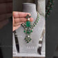 Veera designer necklace set - Dark green