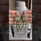 Pinaki polki kundan necklace set - Dark green
