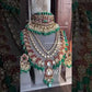 Anmol bikaneri jadau kundan bridal combo set - Green and Pink