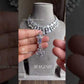 Magish american diamond necklace set - Silver