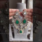 Abhinaya Polki Kundan Necklace set - Dark Green