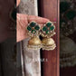 Banjara fusion jhumka earrings (FE-015) - Dark green
