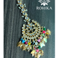 Simran peepal patti kundan necklace set - Multi colour