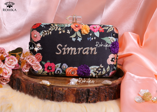 Multi Embroidery - Customised name Clutch