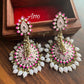 Ghoomar meenakari earrings-Light Pink - Rohika Store
