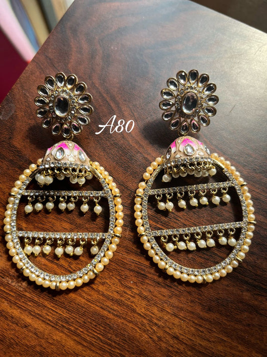 Jhilmil jhumki earrings-Golden