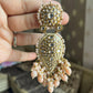 Booti kundan earrings-Peach - Rohika Store