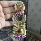 Nisha jhumka earrings-Purple - Rohika Store