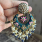 Pankhudi meenakari earrings-Navy Blue - Rohika Store