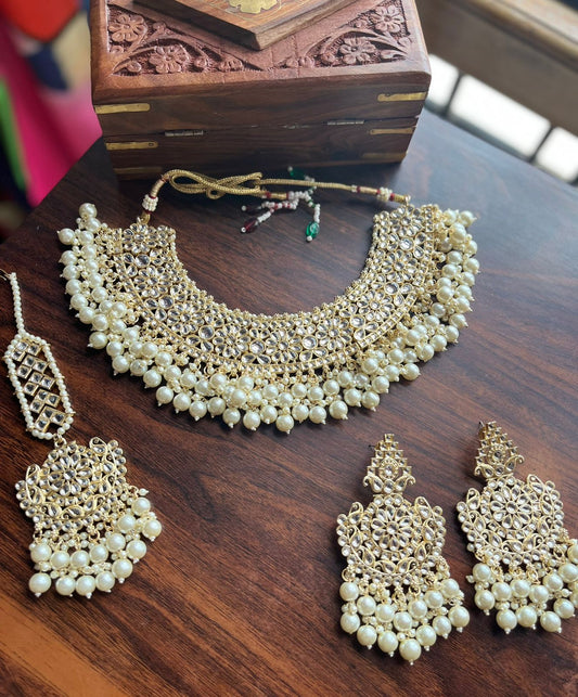 Dabi-kundan semi-bridal necklace sets