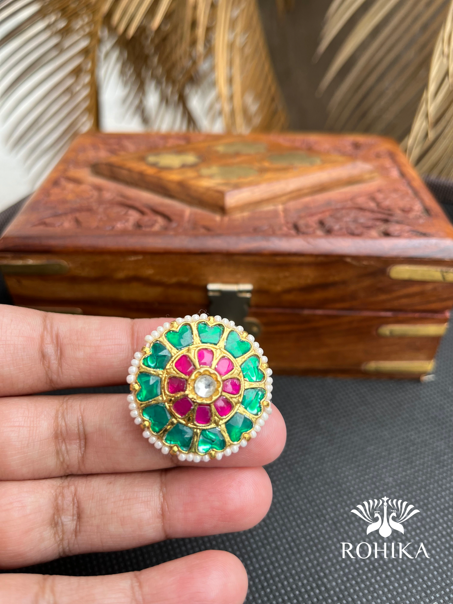 Pachhi kundan Ring