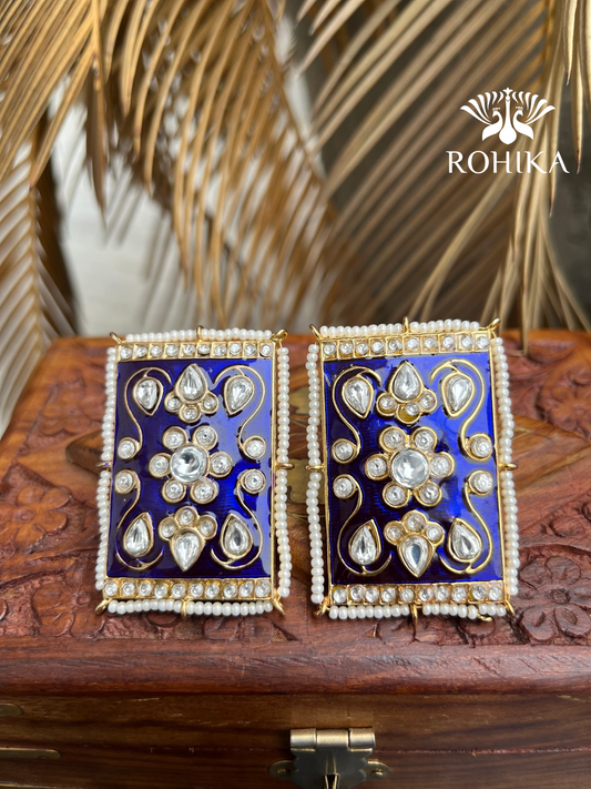 Jasmin meenakari earrings - Blue