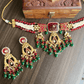 Fusion choker set - Maroon and dark green - Rohika Store