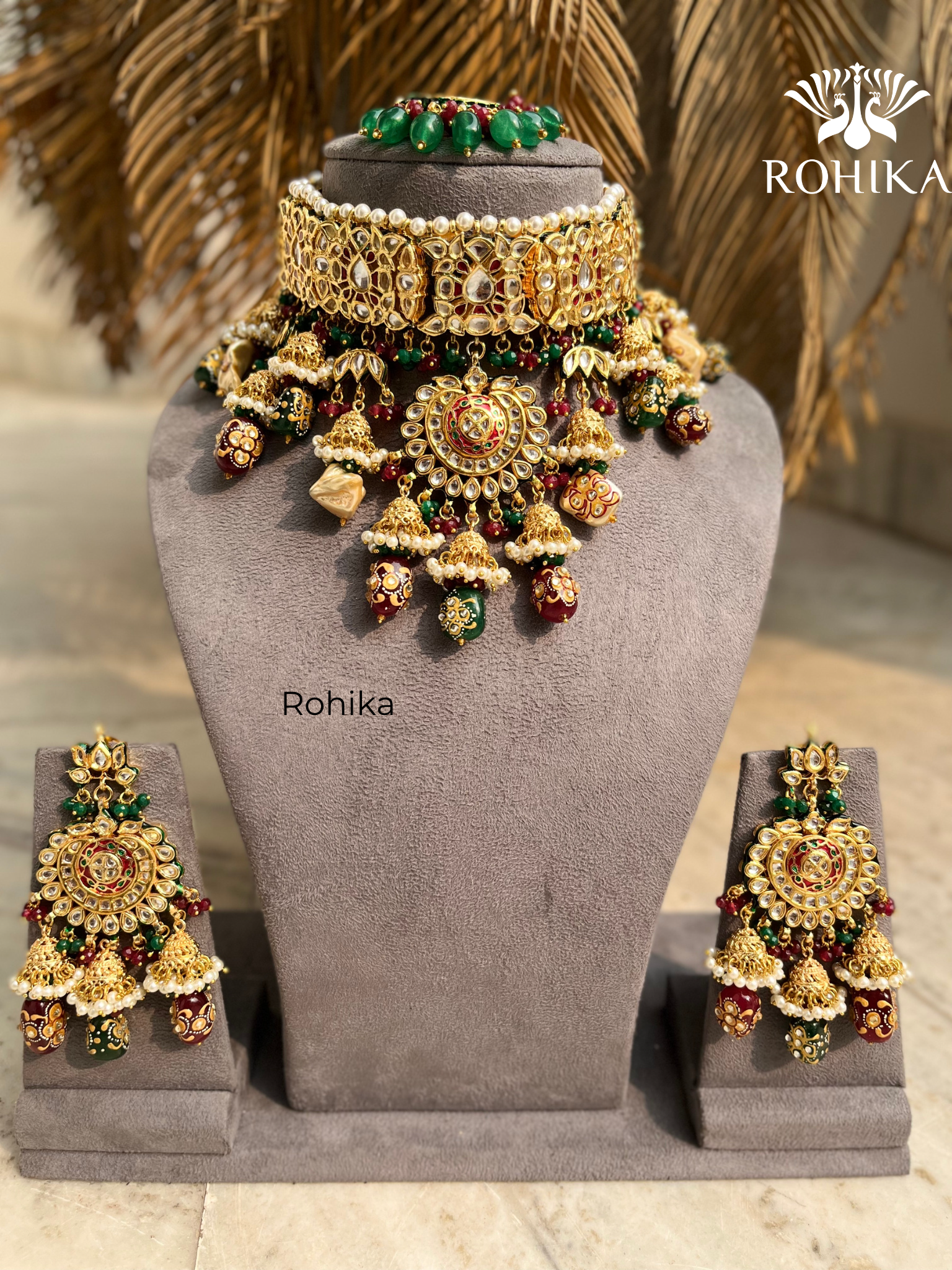 Kundan on sale meena set