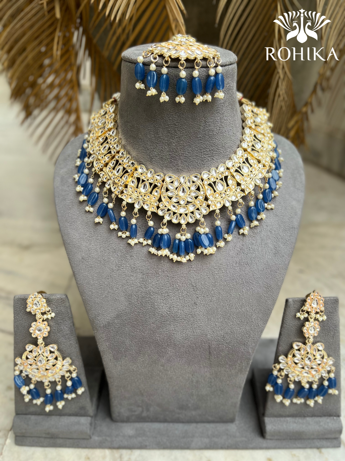 Meera necklace set - Navy blue