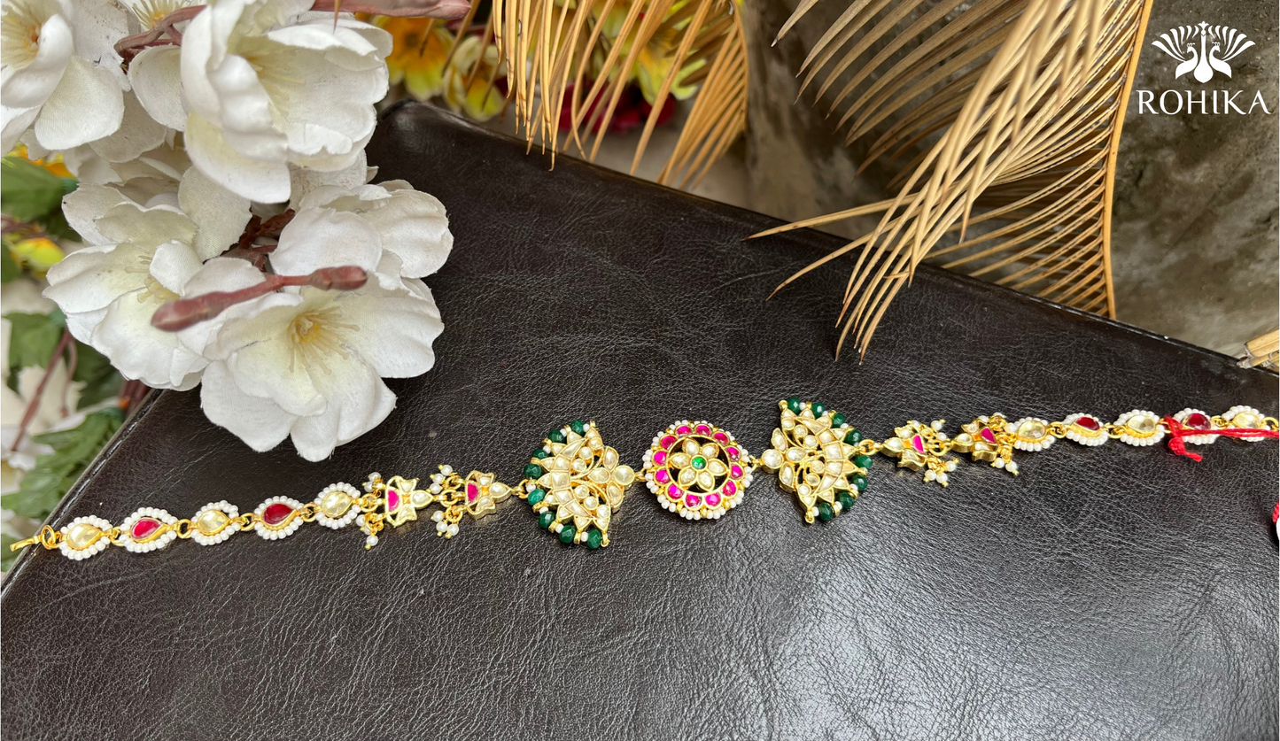 Pachhi Kundan sheeshpatti - Multi colour