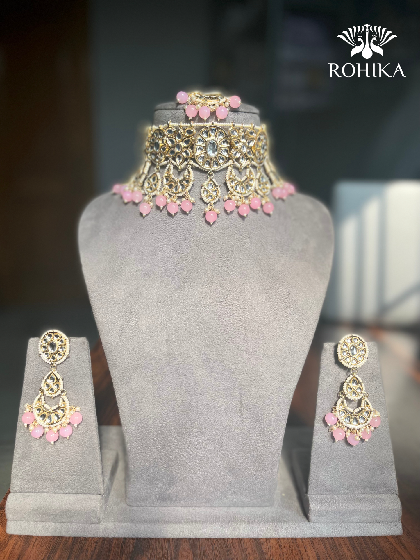 Avni choker set- Light Pink