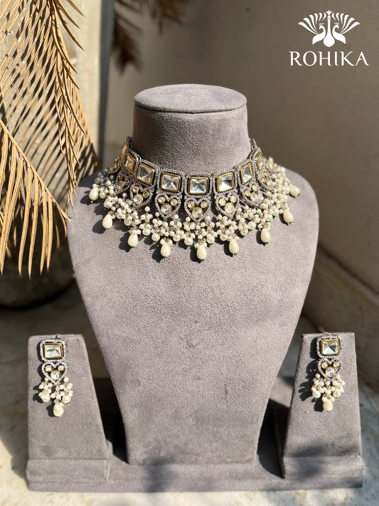 Mehar polki kundan necklace set