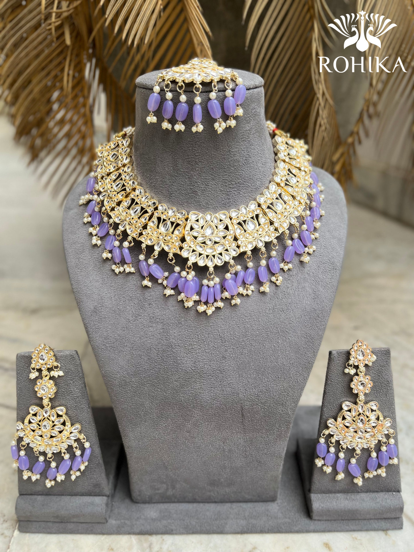 Meera necklace set - Purple