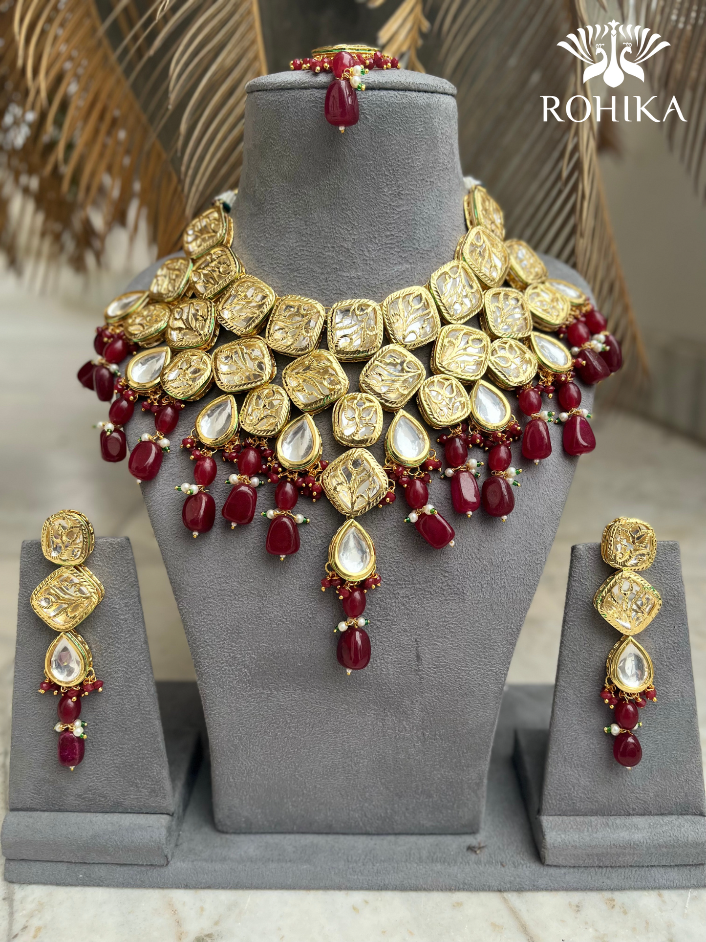 Ruhani necklace set - Maroon