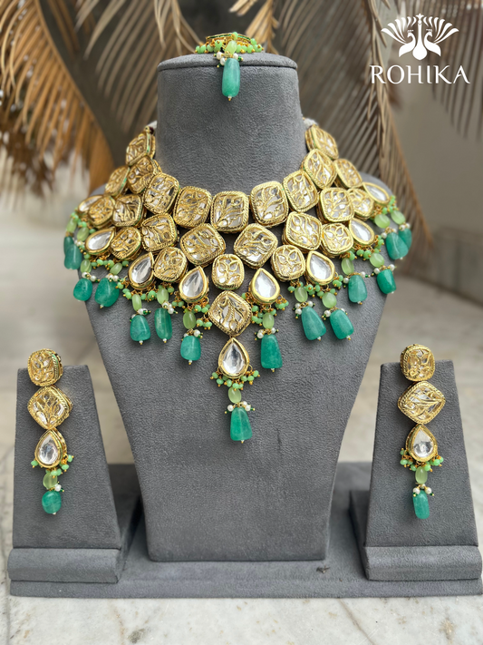 Ruhani necklace set - Sea Green