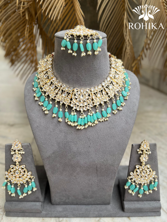 Meera necklace set - Sea Green